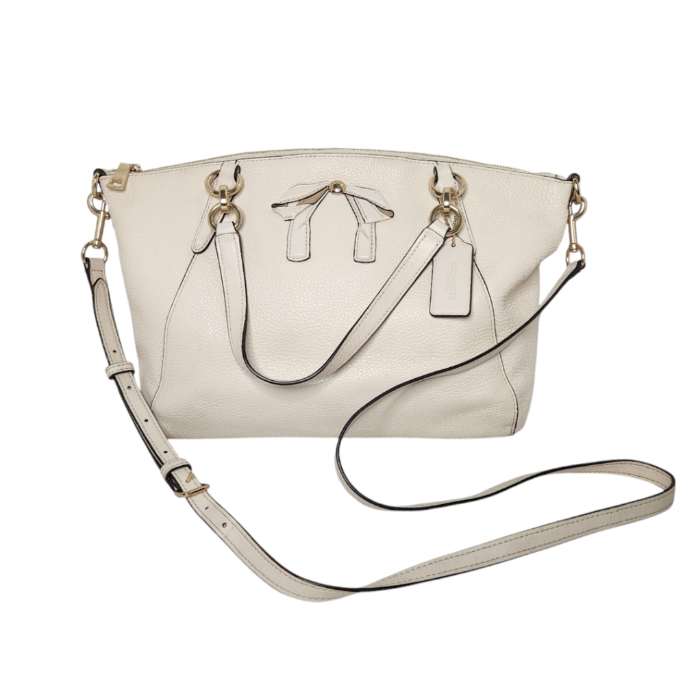 COACH Kelsey Small Satchel with Bow - Style F28969 in Chalk
